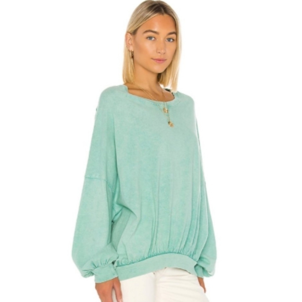 Free People Sweatshirt Tee in Mint Green Size S